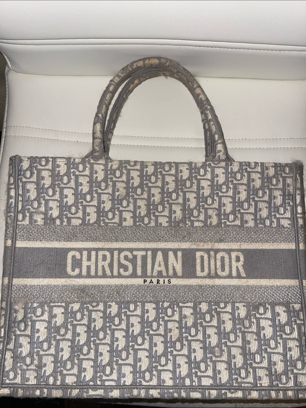 Dior Beige and Gray Christian Dior Book Tote